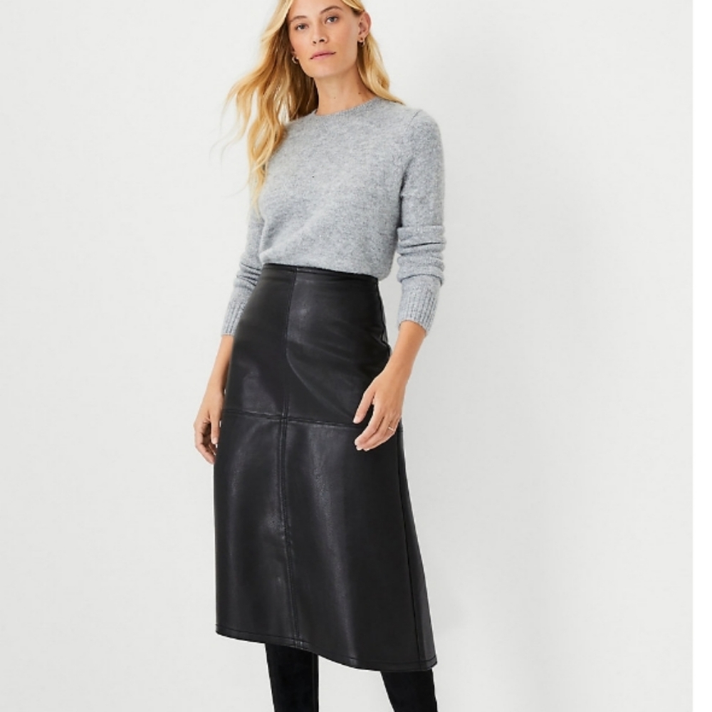 Faux Leather Aline Skirt